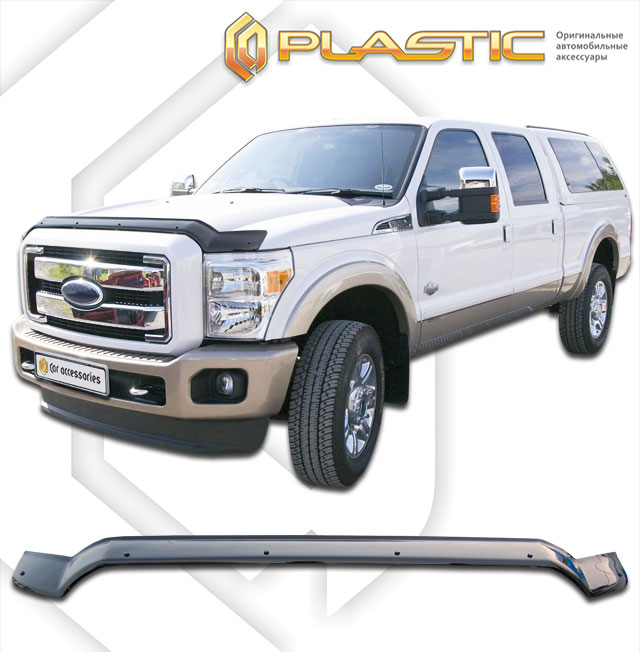 Дефлектор капота (exclusive) Classic черный Ford F350 Crew Cab 2009-2016 СА Пластик