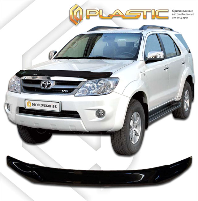 Дефлектор капота Classic черный Toyota Fortuner  2006-2008 СА Пластик