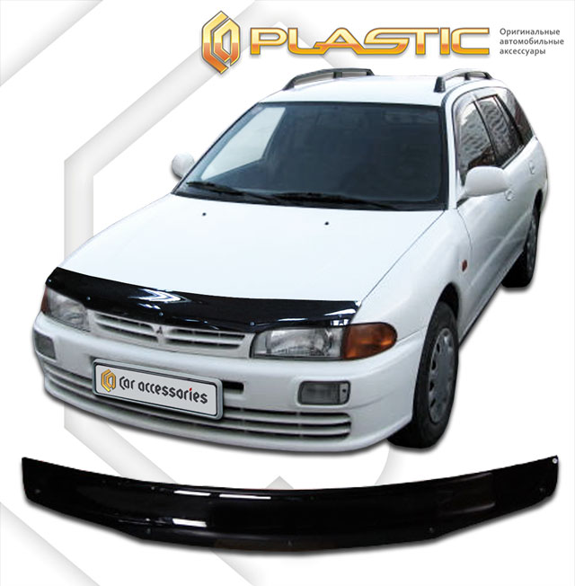 Дефлектор капота Classic черный Mitsubishi Libero  1999 СА Пластик