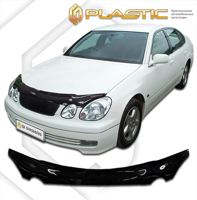 Дефлектор капота Classic черный Toyota Aristo  1997-2004 СА Пластик