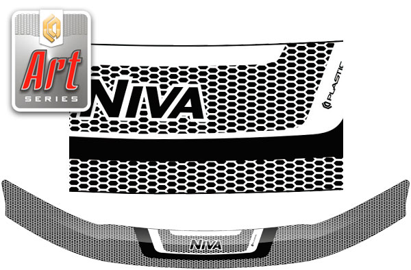 Дефлектор капота Серия "Art" серебро ВАЗ Lada Niva Travel  2020-н.в. СА Пластик