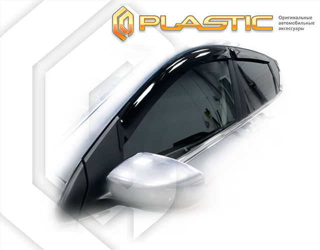 Ветровики дверей Classic полупрозрачный Nissan Tiida  2015–н.в. СА Пластик