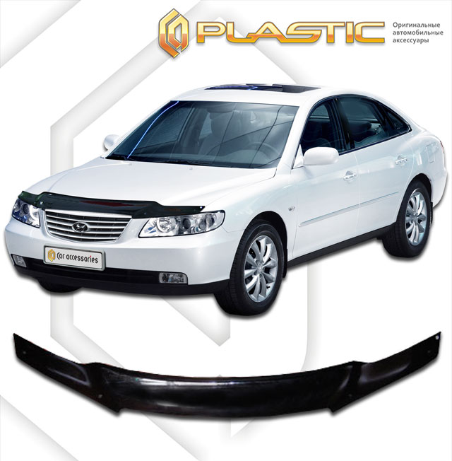 Дефлектор капота Classic черный Hyundai Grandeur  2005-2011 СА Пластик