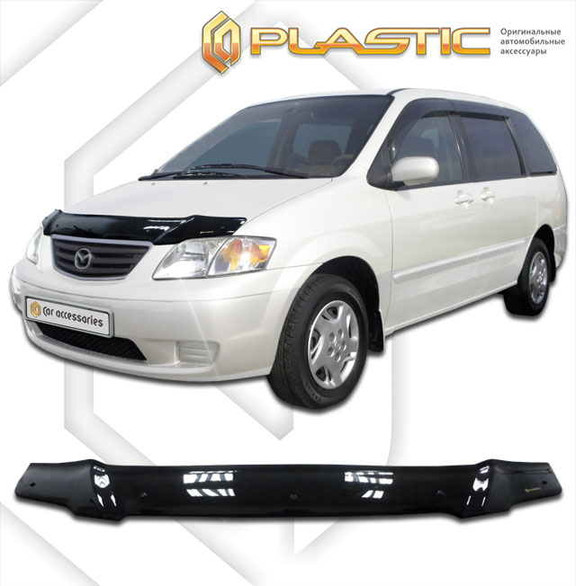 Дефлектор капота Classic черный Mazda MPV  2001–2003 СА Пластик