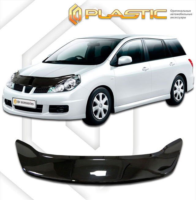 Дефлектор капота (exclusive) Classic черный Mazda Familia  2007–2018 СА Пластик