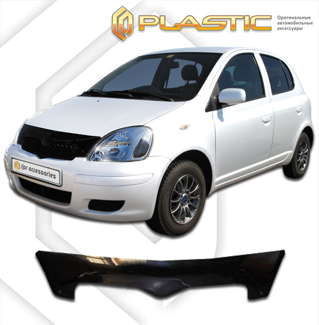 Дефлектор капота Classic черный Toyota Yaris  1999-2005 СА Пластик