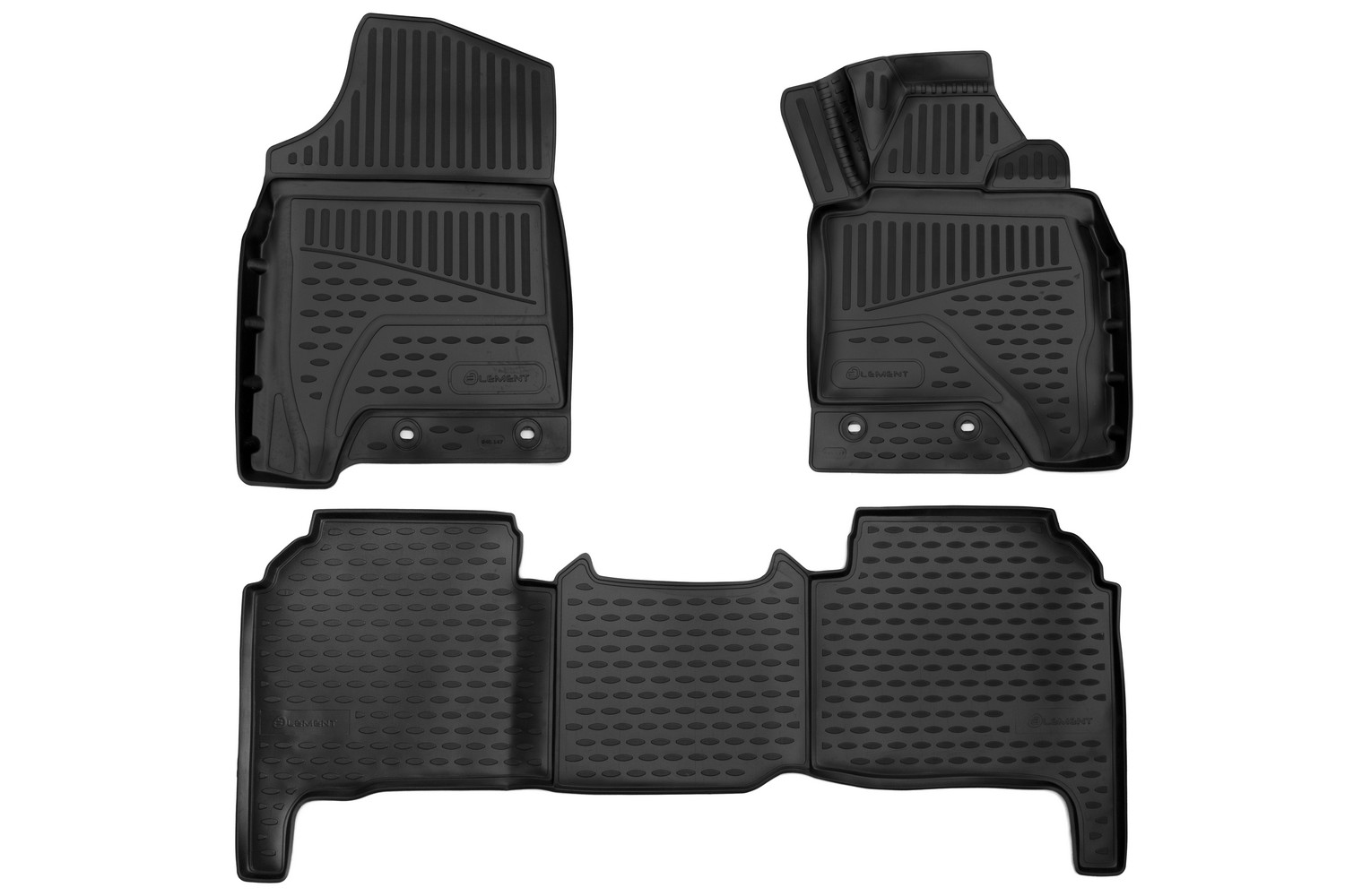 Коврики 3D в салон  TOYOTA Land Cruiser 200  2012-2019, ПРАВЫЙ РУЛЬ, 3шт. (черный, полиуретан) / Тойота Ленд крузер