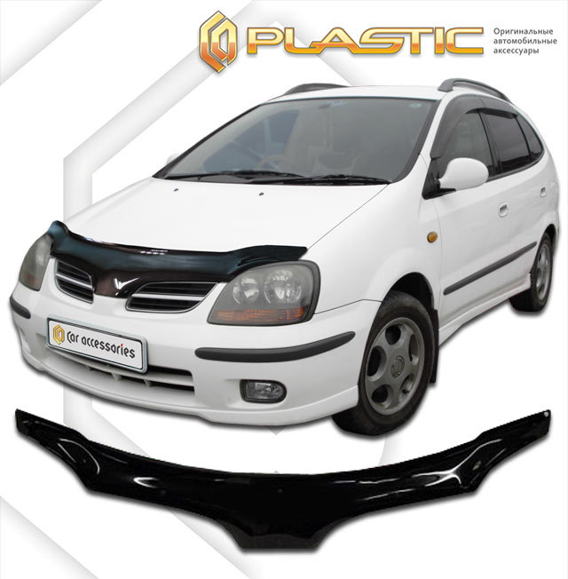 Дефлектор капота (exclusive) Classic черный Nissan Tino  1998-2003 СА Пластик