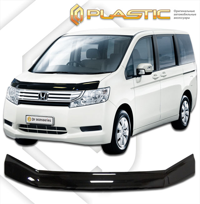 Дефлектор капота Classic черный Honda StepWagon  2009–2015 СА Пластик