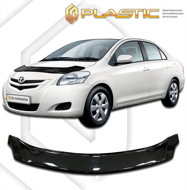 Дефлектор капота Classic черный Toyota Belta  2005–2012 СА Пластик