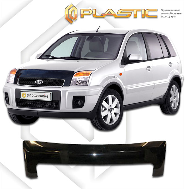 Дефлектор капота Classic черный Ford Fusion  2004-2013 СА Пластик