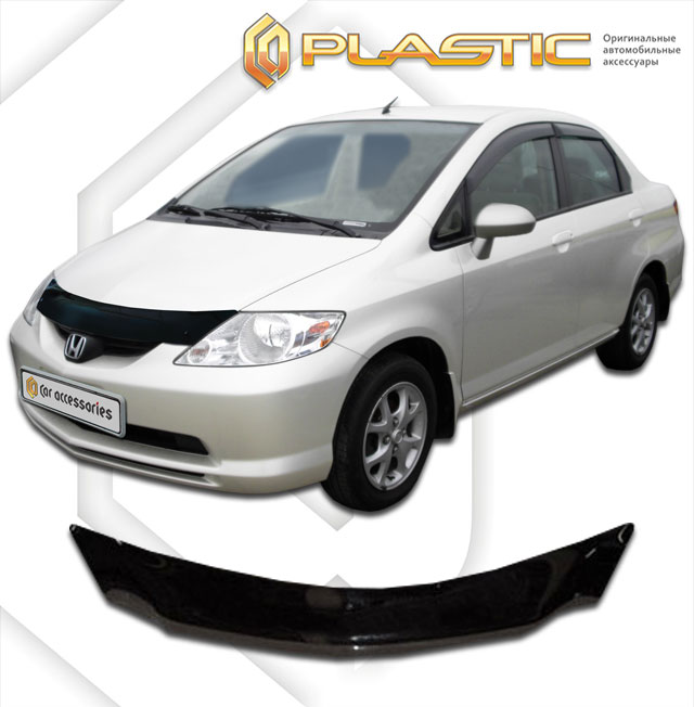 Дефлектор капота Classic черный Honda Fit Aria  2002-2004 СА Пластик