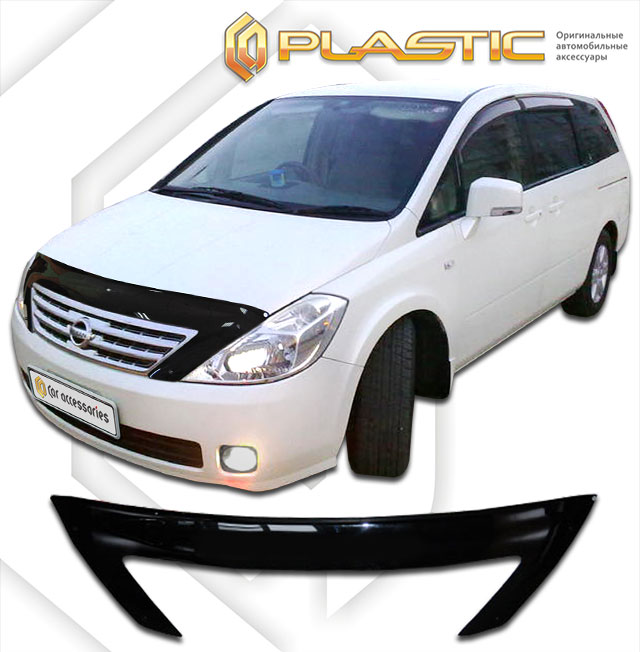 Дефлектор капота (exclusive) Classic черный Nissan Presage  2003-2006 СА Пластик