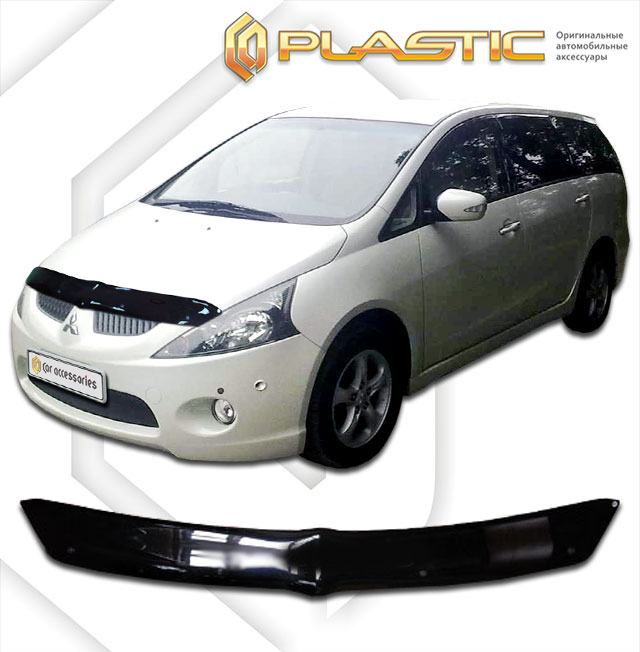 Дефлектор капота Classic черный Mitsubishi Grandis  2003 СА Пластик