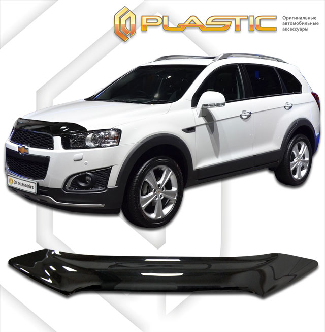 Дефлектор капота Classic черный Chevrolet Captiva  2012–н.в. СА Пластик