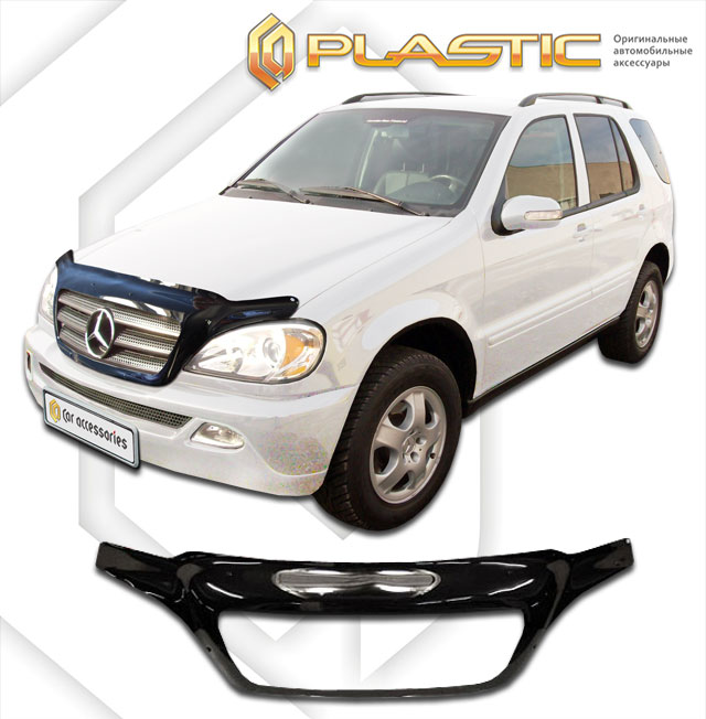 Дефлектор капота (exclusive) Classic черный Mercedes-Benz ML  2000-2004 СА Пластик
