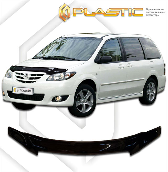 Дефлектор капота Classic черный Mazda MPV  2003-2006 СА Пластик