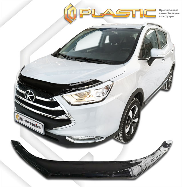 Дефлектор капота Classic черный Jac S3  2016-н.в. СА Пластик
