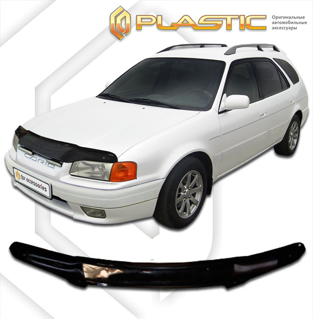 Дефлектор капота Classic черный Toyota Sprinter Carib  1995-1997 СА Пластик