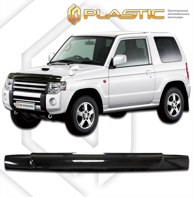 Дефлектор капота Classic черный Mitsubishi Pajero Mini  2008–2012 СА Пластик