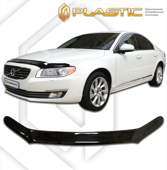 Дефлектор капота Classic черный Volvo S80  2013–н.в. СА Пластик