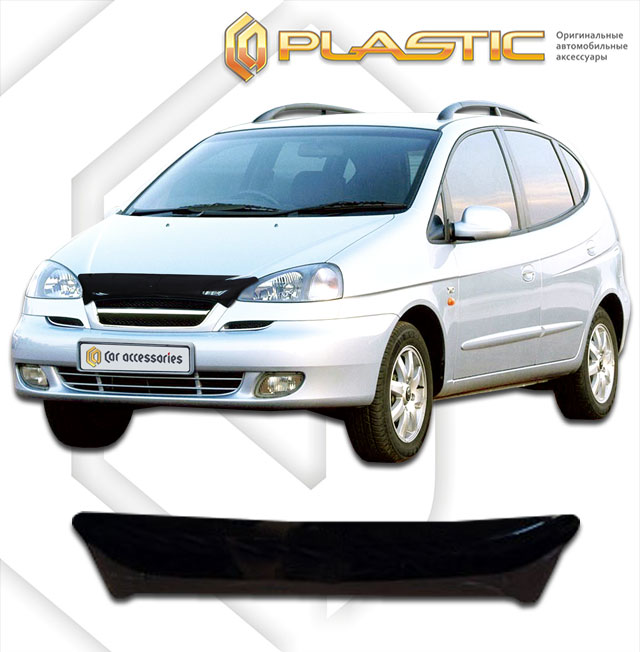 Дефлектор капота Classic черный Chevrolet Rezzo  2004-2008 СА Пластик