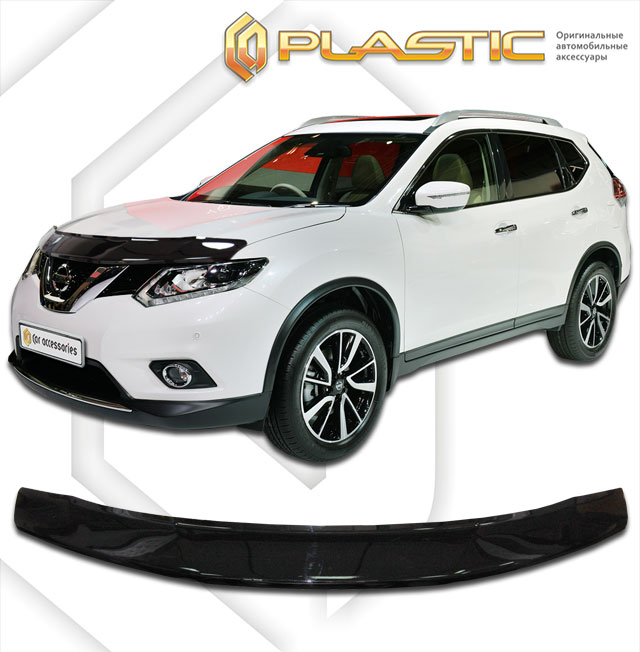 Дефлектор капота Classic черный Nissan X-Trail  2014–2022 СА Пластик