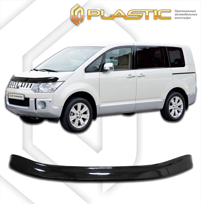 Дефлектор капота Classic черный Mitsubishi Delica  2007–н.в. СА Пластик