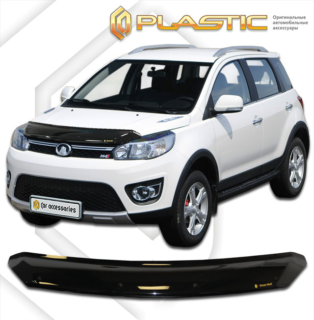 Дефлектор капота Classic черный Great Wall Hover M4  2013–н.в.  СА Пластик