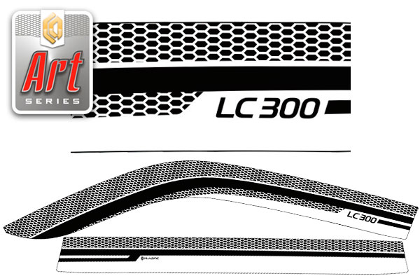 Ветровики дверей Серия "Art" серебро Toyota Land Cruiser 300 2021–н.в. СА Пластик