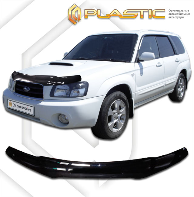 Дефлектор капота Classic черный Subaru Forester  2002-2005 СА Пластик