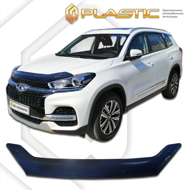 Дефлектор капота Classic черный Chery Tiggo 8  2019-н.в. СА Пластик