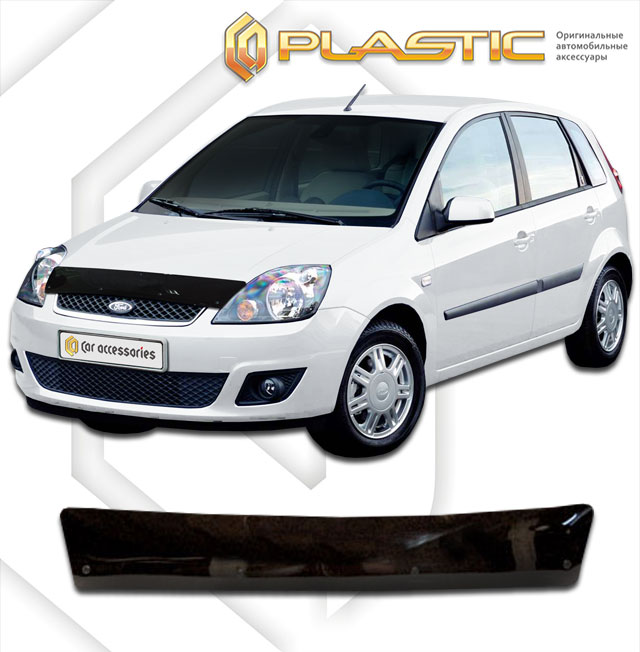 Дефлектор капота Classic черный Ford Fiesta  2002-2007 СА Пластик