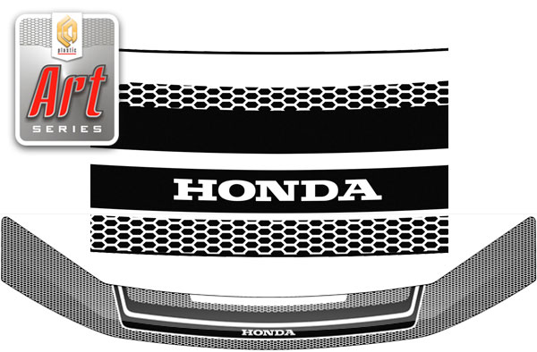 Дефлектор капота Серия "Art" серебро Honda StepWagon  2009–2015 СА Пластик