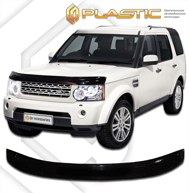 Дефлектор капота Classic черный Land Rover Discovery 4 2010 СА Пластик