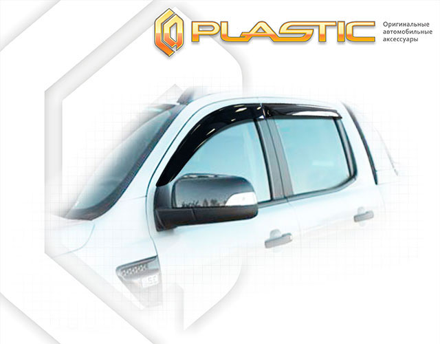 Ветровики дверей Classic полупрозрачный Ford Ranger Double Cab 2015–н.в.  СА Пластик
