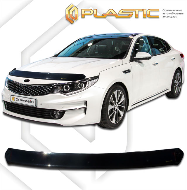 Дефлектор капота Classic черный Kia Optima  2016–2020 СА Пластик