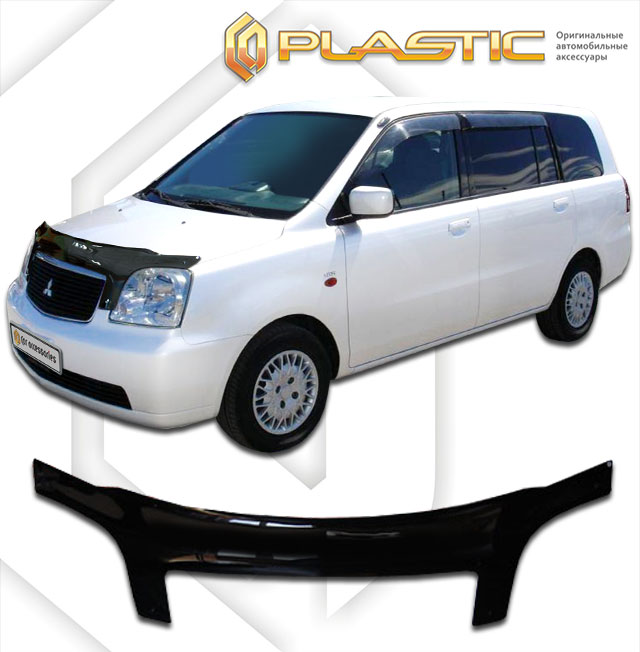 Дефлектор капота (exclusive) Classic черный Mitsubishi Dion  1999–2002 СА Пластик