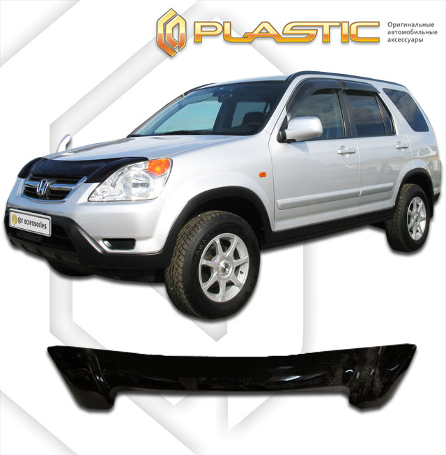 Дефлектор капота Classic черный Honda CR-V  2001-2006 СА Пластик