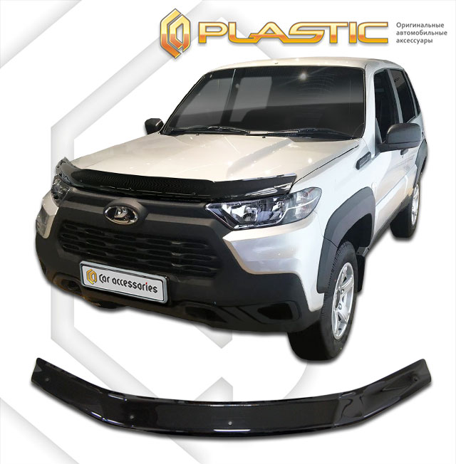 Дефлектор капота Classic черный ВАЗ Lada Niva Travel  2020-н.в. СА Пластик