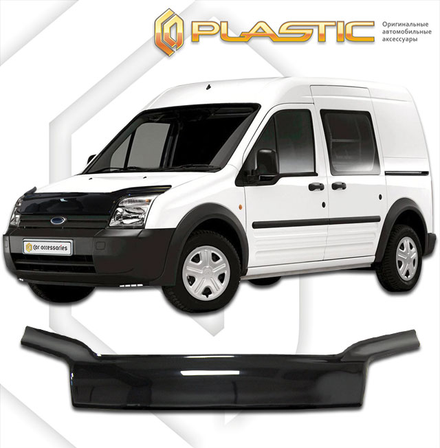 Дефлектор капота (exclusive) Classic черный Ford Tourneo Connect 2002-2009 СА Пластик