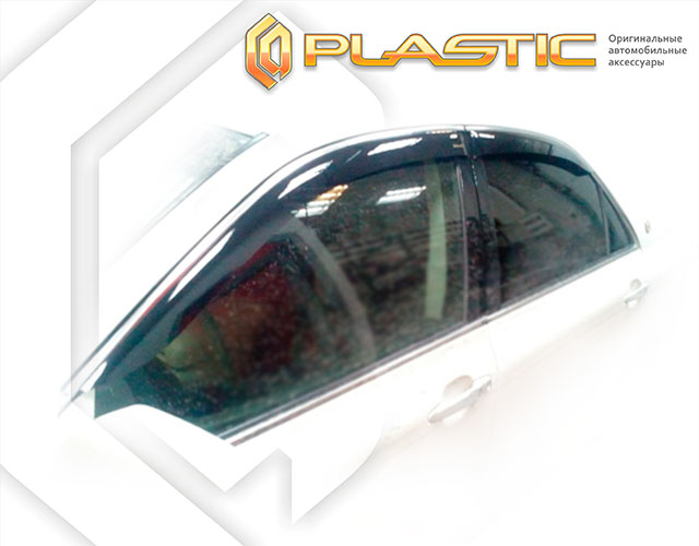 Ветровики дверей Classic полупрозрачный Toyota Crown  2003-2008 СА Пластик