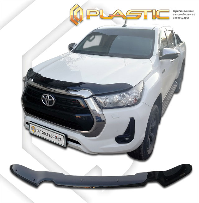 Дефлектор капота Classic черный Toyota Hilux  2020–н.в. СА Пластик