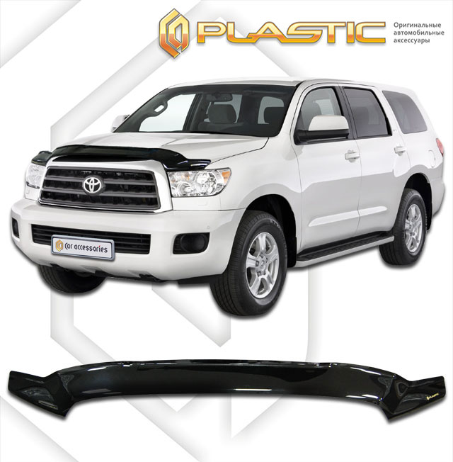 Дефлектор капота Classic черный Toyota Sequoia  2007-2017  СА Пластик