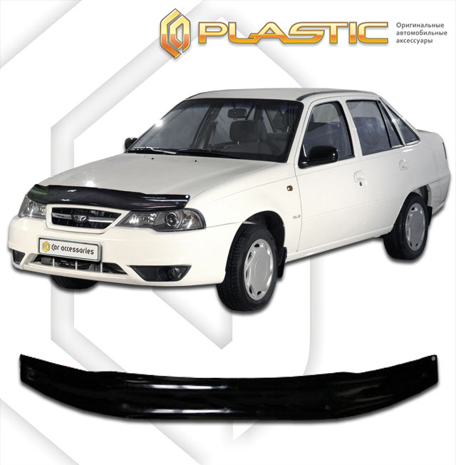 Дефлектор капота Classic черный Daewoo Nexia  2008–н.в. СА Пластик