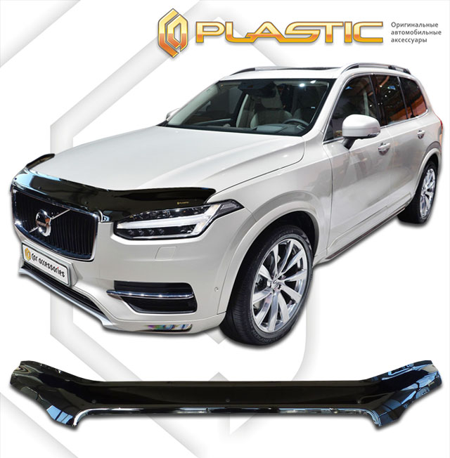 Дефлектор капота (exclusive) Classic черный Volvo XC90  2015–н.в. СА Пластик