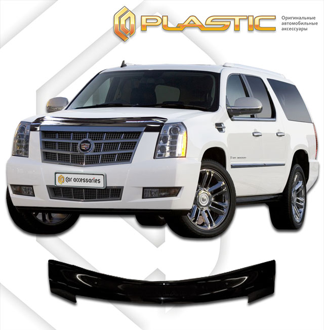 Дефлектор капота Classic черный Cadillac Escalade  2007–2014 СА Пластик