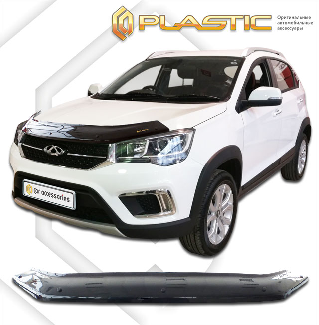 Дефлектор капота Classic черный Chery Tiggo 2  2017–н.в.  СА Пластик