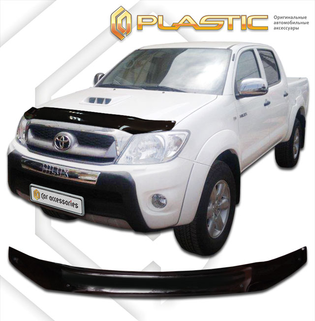 Дефлектор капота Classic черный Toyota Hilux  2005-2011 СА Пластик