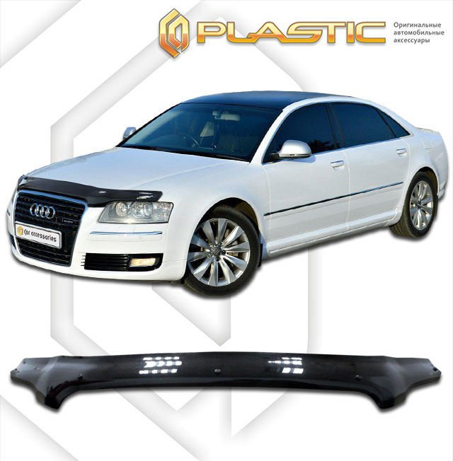 Дефлектор капота Classic черный Audi A8 L  2005–2010 СА Пластик